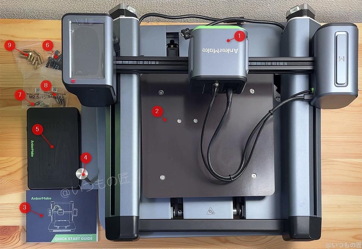 ankermake m5 内容物と添付品 | 3dプリンターの匠 AnkerMake M5 内容物と添付品