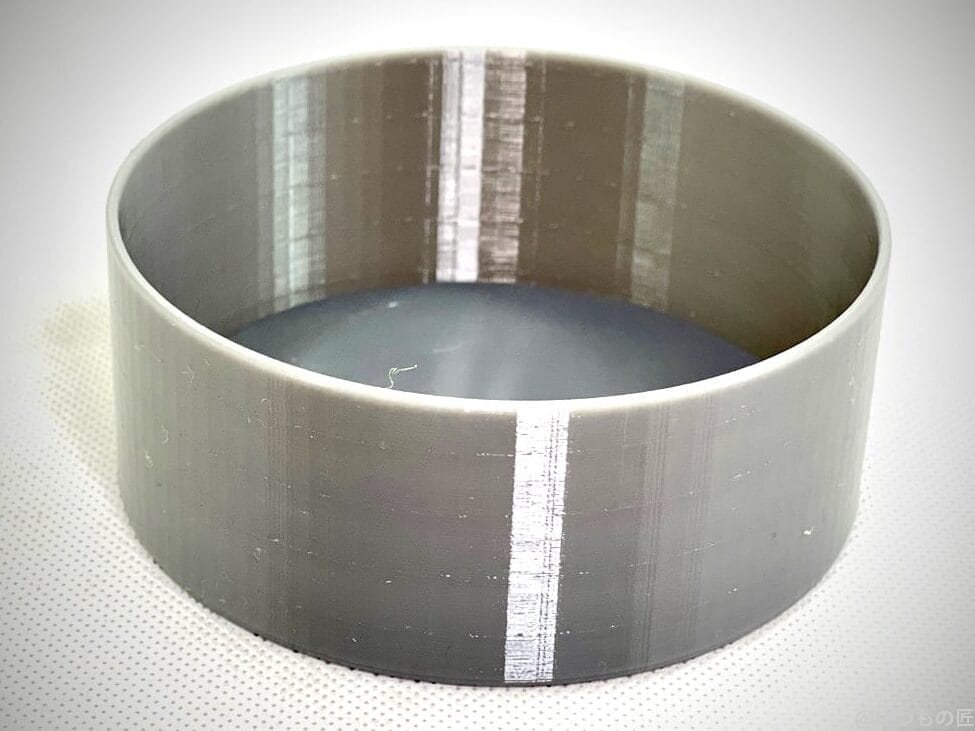 3dprint-normal-circle-dish | 3dプリンターの匠 PETGフィラメントを使って通常印刷した丸形のシンプルな深皿。こちらも色んな使い道があって便利ですから、大きい形を作るときはこちら。