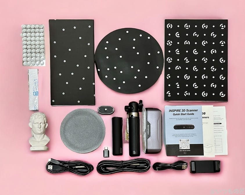 | 3dプリンターの匠 REVOPOINT INSPIRE 全ての同梱物