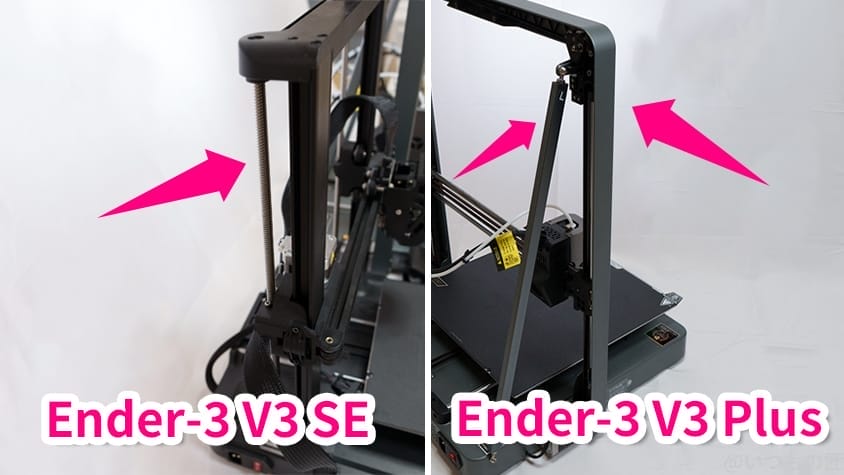 ender3v3plus-compare-y-axis | 3dプリンターの匠 Ender-3 V3 Plus 比較
Y軸とサポート